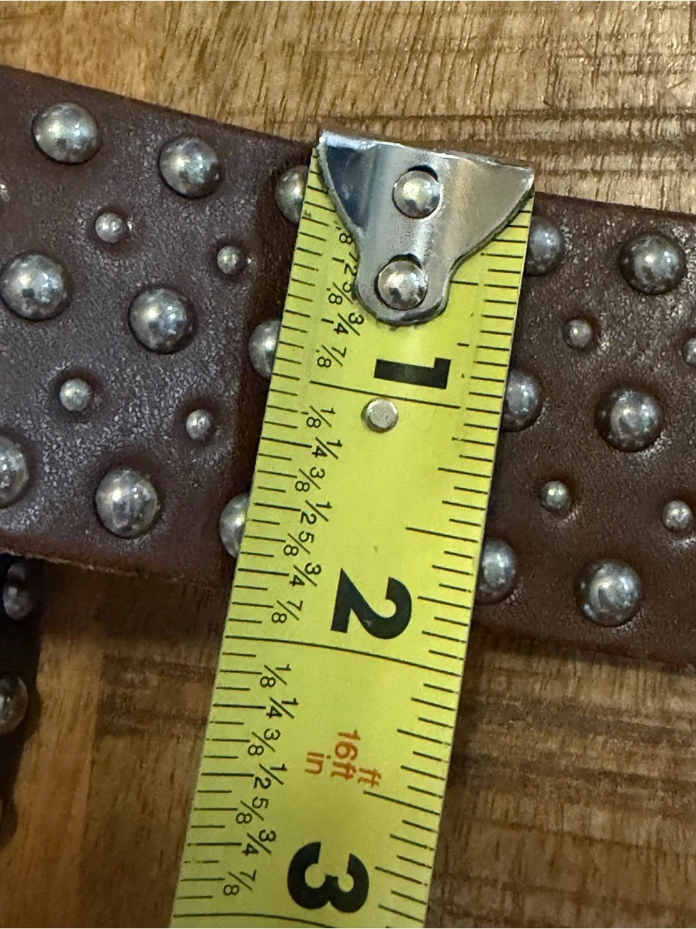 Vtg Lauren Ralph Lauren LRL Y2K Americana Brown Dome Stud Leather Western Belt